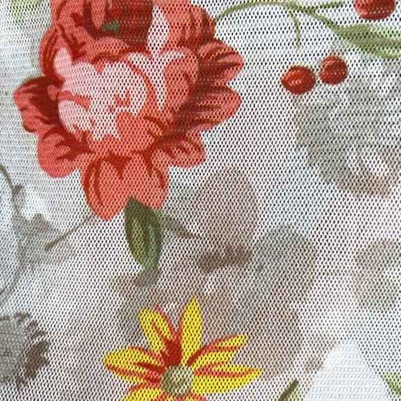 Sundance Top Women's Medium Floral Short Sleeve Mesh Multicolored TP-1963 - Picture 5 of 8